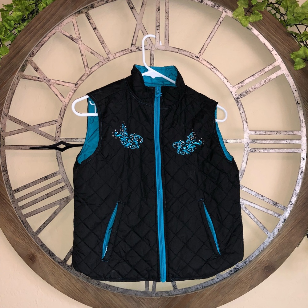 Black Vest with Blue designs